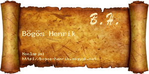 Bögös Henrik névjegykártya
